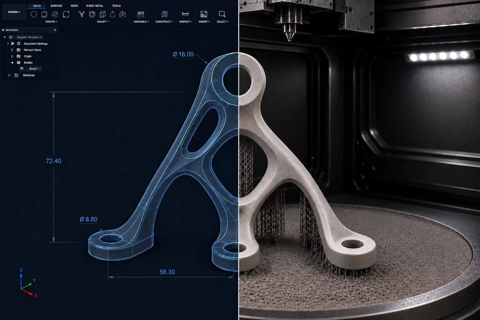 Generative bracket design under manufacturing constraints